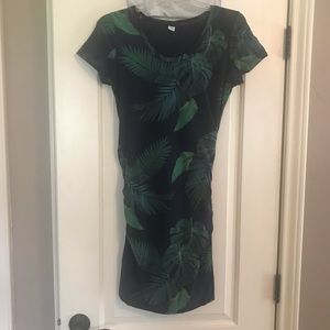 Botanical maternity fitted dress